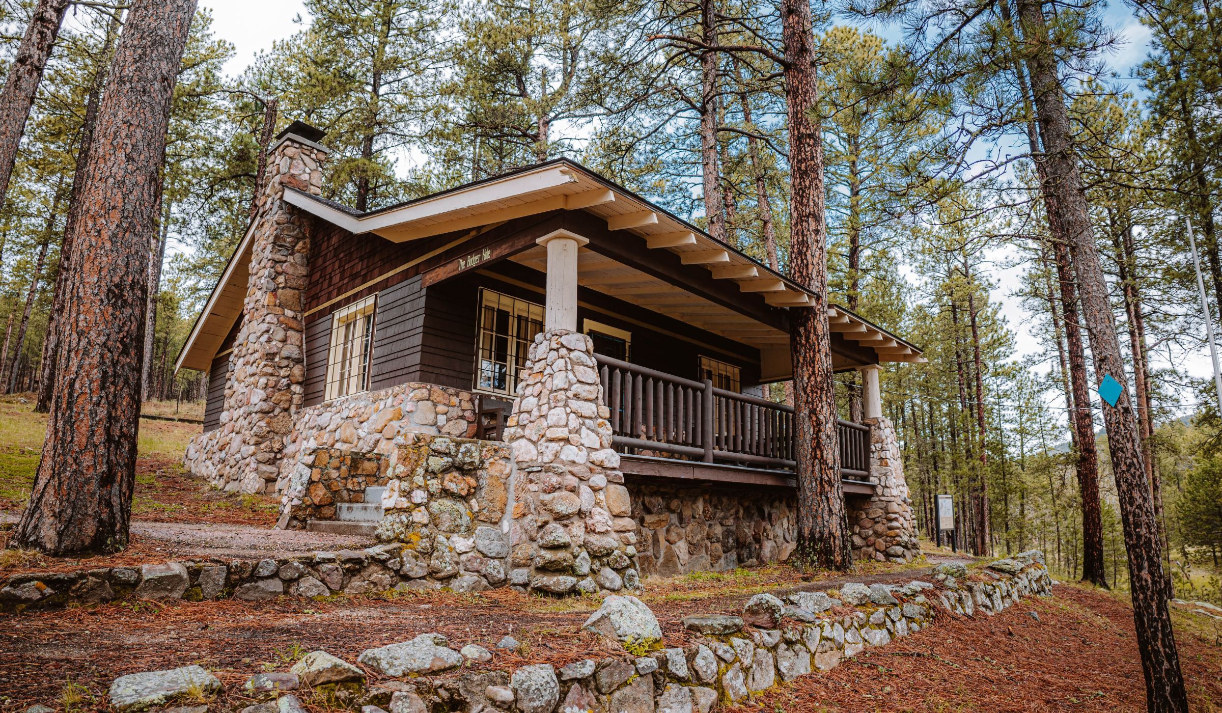 Large stone lodge in the black hills