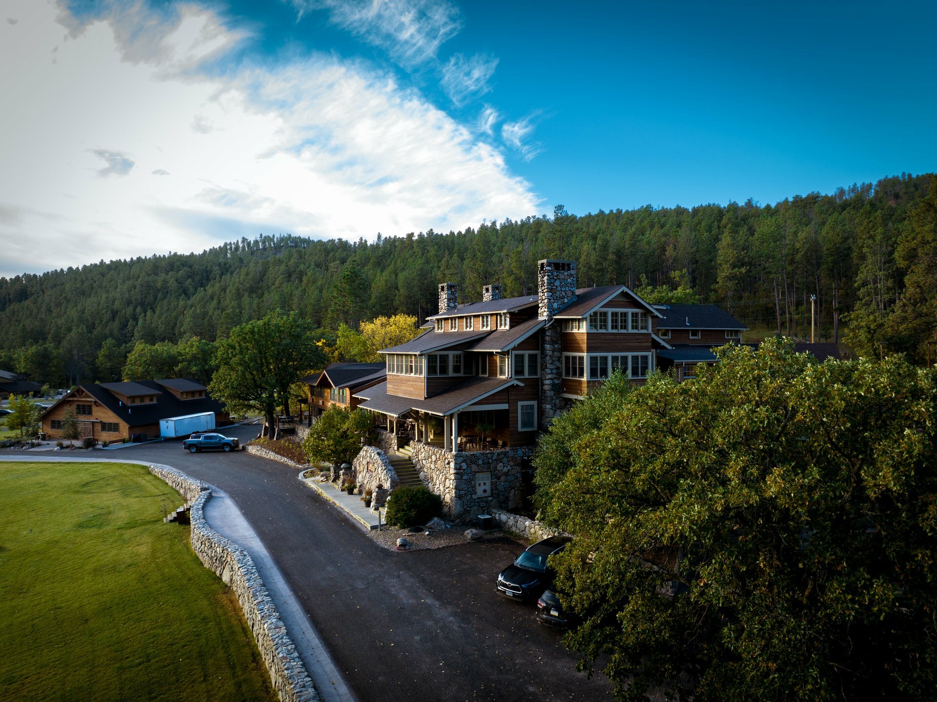 Drone shot of Custer State Park Resort