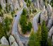 Aerial shot of the Needles Highway