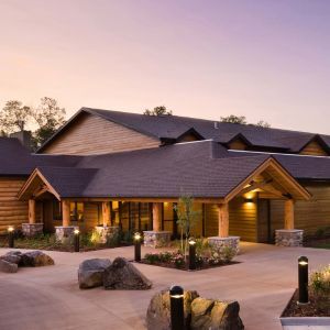 Guest services creekside lodge in the evening