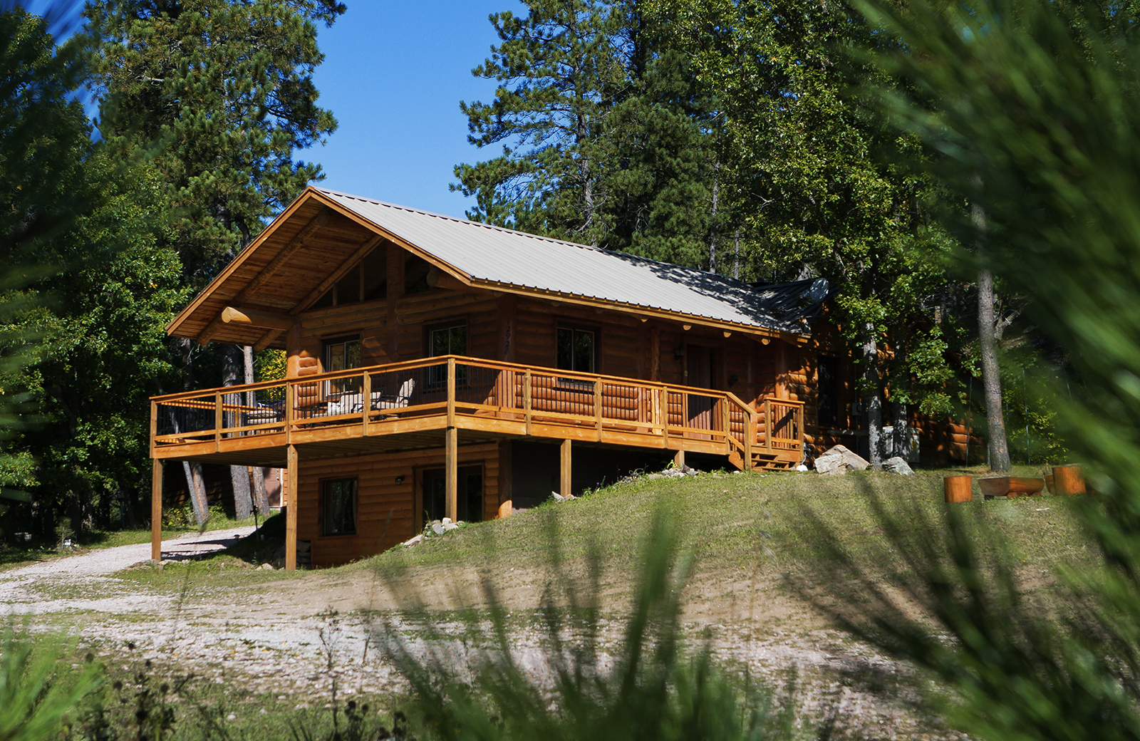 Wide-shot of a Legion Lake Cabin