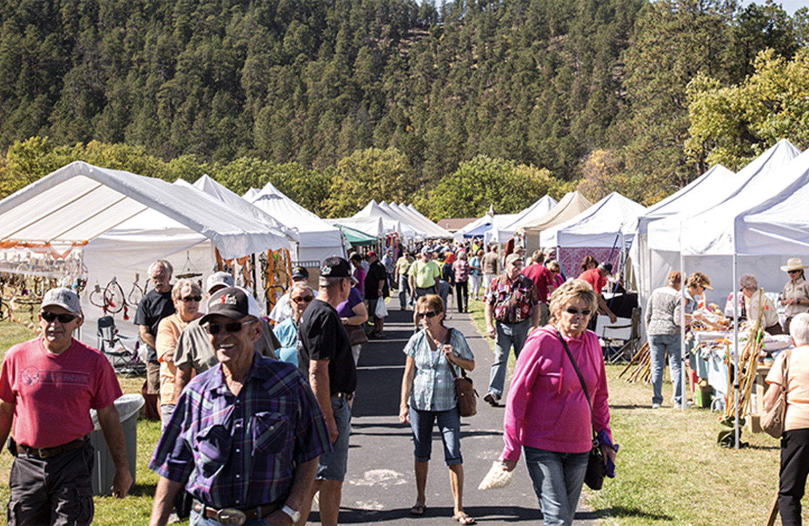 Visitors outside enjoying the Buffalo Round Up