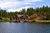 Wide shot from the lake of Galena Cabin