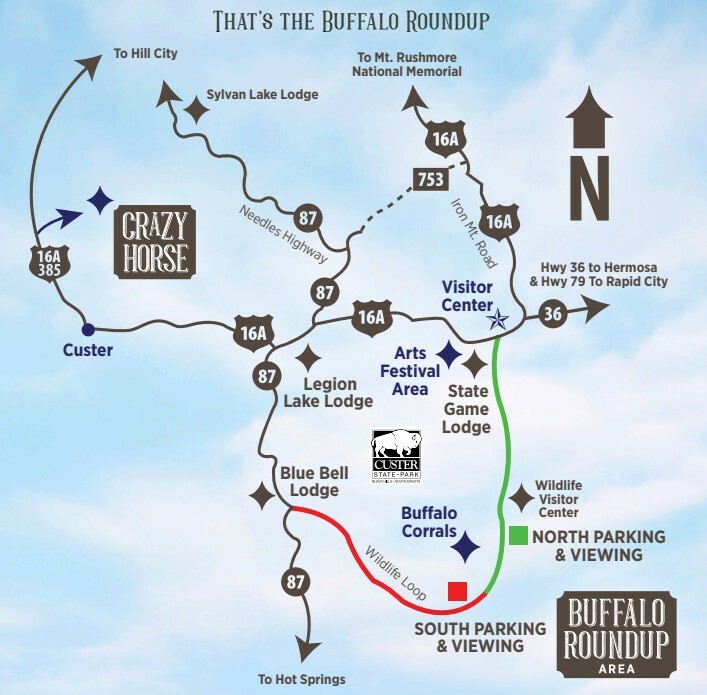 Map of buffalo round up event